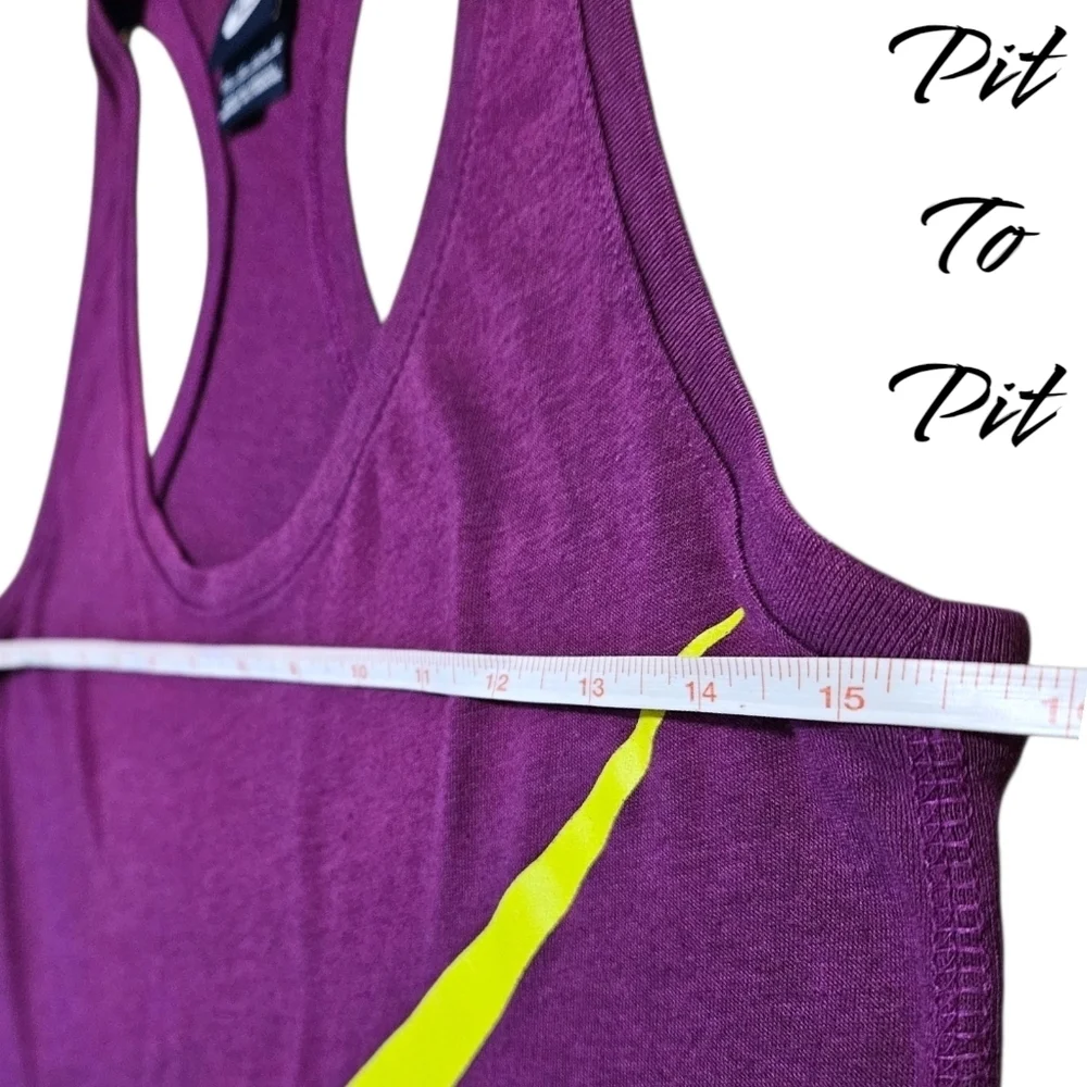 Nike XS Purple Racerback Tank Top Center Swoosh Fit XS/SM Cotton Blend Gym Cheer - Picture 7 of 9
